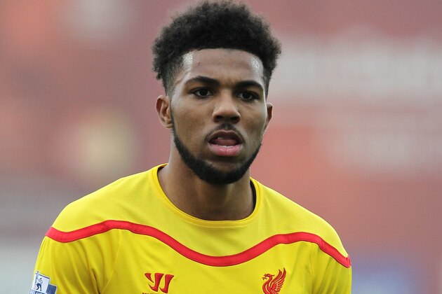 SEIXAL, PORTUGAL - FEBRUARY 24:   Liverpool's foward Jerome Sinclair in action during the UEFA Youth League match between SL Benfica and Liverpool FC on February 24, 2015 in Seixal, Portugal.  (Photo by Carlos Rodrigues/Getty Images for UEFA)