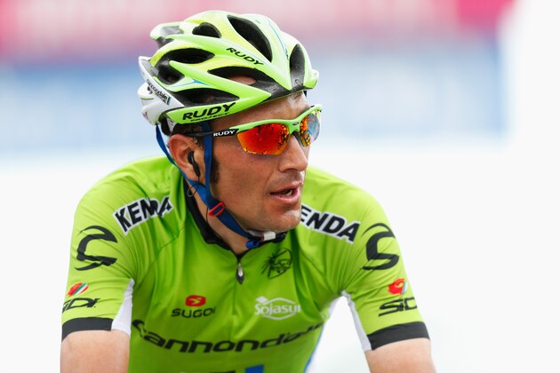 AGLIE, ITALY - MAY 24: Ivan Basso of Italy and team Cannondale crosses the finish line during the fourteenth stage of the 2014 Giro d'Italia, a 164km high mountain stage between Aglie and Oropa on May 24, 2014 in Aglie, Italy. (Photo by Harry Engels - Velo/Getty Images) AGLIE, ITALY - MAY 24: Ivan Basso of Italy and team Cannondale crosses the finish line during the fourteenth stage of the 2014 Giro d'Italia, a 164km high mountain stage between Aglie and Oropa on May 24, 2014 in Aglie, Italy. (Photo by Harry Engels - Velo/Getty Images)