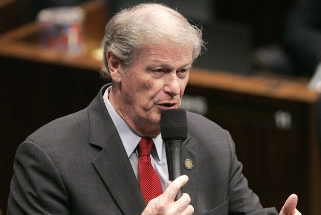 Sen. John Thrasher, R-St. Augustine, debates the parental trigger bill on Tuesday, April 30, 2013, in Tallahassee, Fla.(AP Photo/Steve Cannon) Sen. John Thrasher, R-St. Augustine, debates the parental trigger bill on Tuesday, April 30, 2013, in Tallahassee, Fla.(AP Photo/Steve Cannon)