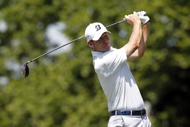 Brandt Snedeker tees off on the sixth hole during the second round of the Travelers Championship golf tournament, Friday, June 26, 2015, in Cromwell, Conn. (AP Photo/Stew Milne)
