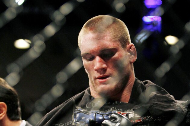 Todd Duffee during the UFC heavyweight mixed martial art match against Mike Russow Saturday, May 29, 2010 at The MGM Grand Garden Arena in Las Vegas. (AP Photo/Eric Jamison)