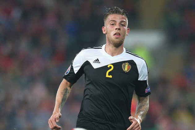 CARDIFF, WALES - JUNE 12:  Toby Alderweireld of Belgium runs with the ball during the UEFA EURO 2016 qualifying match between Wales and Belgium at the Cardiff City Stadium on June 12, 2015 in Cardiff, United Kingdom.  (Photo by David Rogers/Getty Images)
