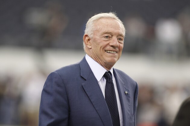 Dallas Cowboys Jerry Jones before the NFL football game at Cowboys Stadium in Arlington, Texas, Sunday, Oct. 23, 2011. (AP Photo/Sharon Ellman)