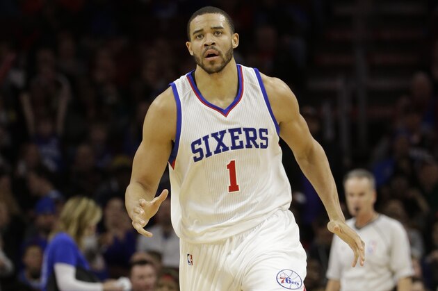 Philadelphia 76ers JaVale McGee in action during an NBA basketball game against the Indiana Pacers, Friday, Feb. 20, 2015, in Philadelphia. (AP Photo/Matt Slocum)