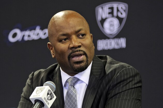 Brooklyn Nets general manager Billy King speaks during an NBA basketball news conference, Thursday, July 18, 2013 at Barlcays Center in New York. The Nets introduced their new players Kevin Garnett, Paul Pierce and Jason Terry, whom they acquired in a trade with the Boston Celtics (AP Photo/Mary Altaffer)
