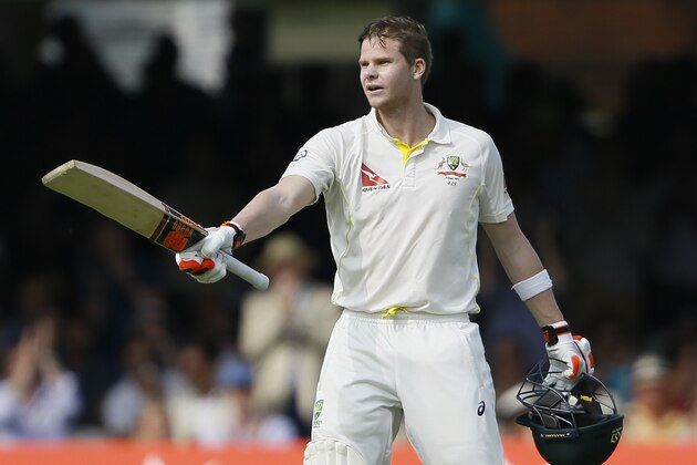 Australia's Steven Smith celebrates scoring a century on the first day of the second Ashes Test match between England and Australia, at Lord's cricket ground in London, Thursday, July 16, 2015. (AP Photo/Kirsty Wigglesworth)