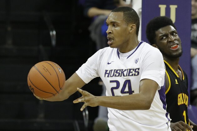 Washington's Robert Upshaw in action against Grambling in an NCAA basketball game Wednesday, Dec. 17, 2014, in Seattle. (AP Photo/Elaine Thompson)
