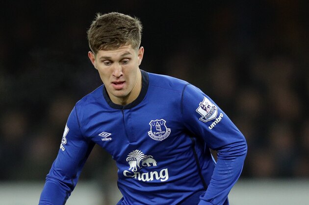 Everton's John Stones during their English Premier League soccer match against Liverpool at Goodison Park in Liverpool, England, Saturday Feb. 7, 2015. (AP Photo/Clint Hughes)