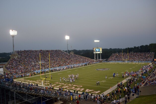 Aug 3, 2014; Canton, OH, USA; General view of Fawcett Stadium during the 2014 Hall of Fame game between the New York Giants and the Buffalo Bills. Mandatory Credit: Kirby Lee-USA TODAY Sports