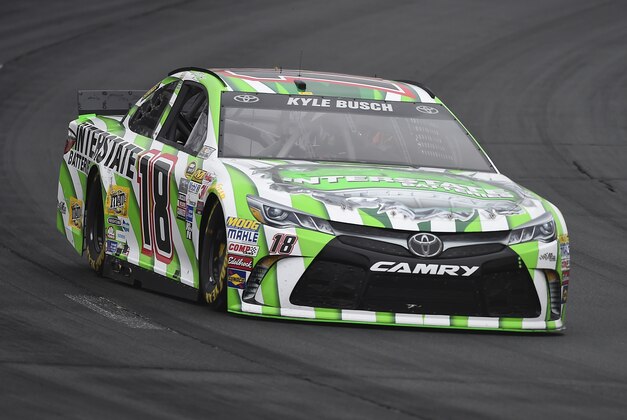 Jul 18, 2015; Loudon, NH, USA; Sprint Cup Series driver Kyle Busch (18) during practice for the 5-hour ENERGY 301 at New Hampshire Motor Speedway. Mandatory Credit: Jasen Vinlove-USA TODAY Sports Jul 18, 2015; Loudon, NH, USA; Sprint Cup Series driver Kyle Busch (18) during practice for the 5-hour ENERGY 301 at New Hampshire Motor Speedway. Mandatory Credit: Jasen Vinlove-USA TODAY Sports