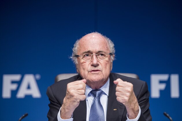 FIFA President Joseph Blatter s attends a news conference following the FIFA Executive Committee meeting in Zurich, Switzerland, on Friday, March 20, 2015. Among many topics, the Committee discussed the 2022 FIFA World Cup in Qatar. (AP Photo/Keystone,Ennio Leanza) FIFA President Joseph Blatter s attends a news conference following the FIFA Executive Committee meeting in Zurich, Switzerland, on Friday, March 20, 2015. Among many topics, the Committee discussed the 2022 FIFA World Cup in Qatar. (AP Photo/Keystone,Ennio Leanza)