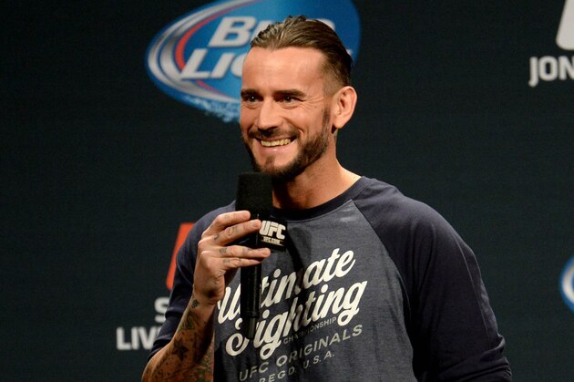 Jan 2, 2015; Las Vegas, NV, USA; Former WWE star Phil CM Punk Brooks is the featured guest for the UFC 182 Q&A session Friday evening before the start of the weigh-ins at the MGM Grand Garden Arena. Mandatory Credit: Jayne Kamin-Oncea-USA TODAY Sports