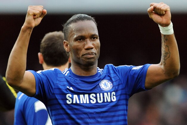 Chelsea's Didier Drogba during the English Premier League soccer match between Arsenal and Chelsea at the Emirates Stadium, London, England, Sunday, April 26, 2015. (AP Photo/Rui Vieira)
