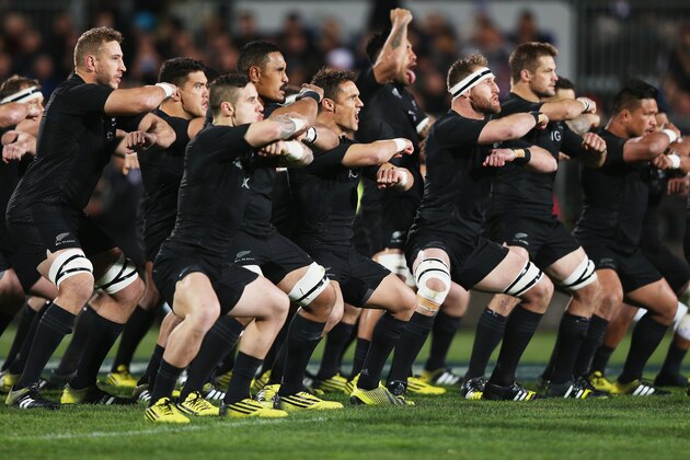 CHRISTCHURCH, NEW ZEALAND - JULY 17: Daniel Carter, Kieran Read and the New Zealand All Blacks perform the haka prior to The Rugby Championship match between the New Zealand All Blacks and Argentina at AMI Stadium on July 17, 2015 in Christchurch, New Zealand. (Photo by Hannah Peters/Getty Images) CHRISTCHURCH, NEW ZEALAND - JULY 17: Daniel Carter, Kieran Read and the New Zealand All Blacks perform the haka prior to The Rugby Championship match between the New Zealand All Blacks and Argentina at AMI Stadium on July 17, 2015 in Christchurch, New Zealand. (Photo by Hannah Peters/Getty Images)