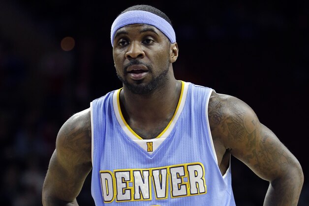 FILE - This is a Feb. 3, 2015, file photo showing Ty Lawson of the Denver Nuggets NBA basketball team during a game against the Philadelphia 76ers in Philadelphia. Denver Nuggets point guard Ty Lawson has been arrested in Los Angeles on suspicion of driving under the influence of alcohol _ his second DUI arrest this year. California Highway Patrol Officer Jennifer Cassidy says Lawson was driving at a high rate of speed before being pulled over around 2 a.m. Tuesday, July 14, 2015,  on state Route 101 in Hollywood.  (AP Photo/Matt Slocum, File)