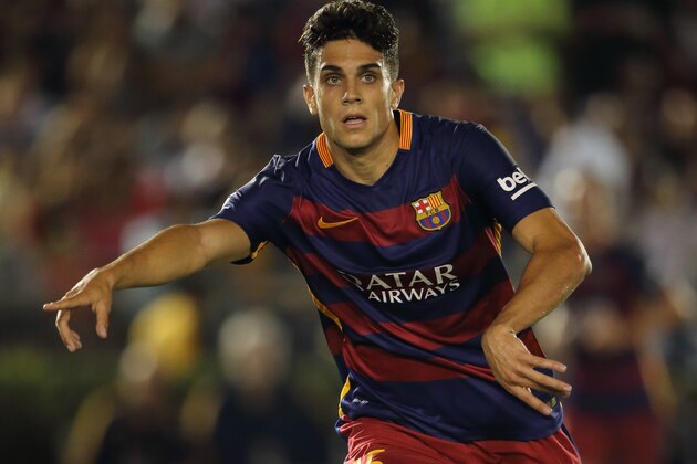 PASADENA, UNITED STATES - JULY 21:  Marc Bartra of FC Barcelona during the International Champions Cup 2015 match between FC Barcelona and Los Angeles Galaxy at Rose Bowl on July 21, 2015 in Pasadena, California.  (Photo by Matthew Ashton - AMA/Getty Images)