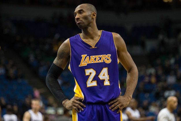 Dec 14, 2014; Minneapolis, MN, USA; Los Angeles Lakers guard Kobe Bryant (24) looks on against the Minnesota Timberwolves at Target Center. The Lakers defeated the Timberwolves 100-94. Mandatory Credit: Brace Hemmelgarn-USA TODAY Sports