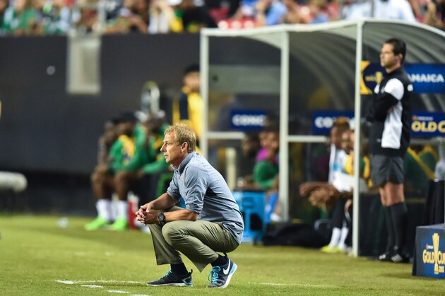 US coach Juergen Klinsmann watches his team play against Jamaica in a CONCACAF Gold Cup semifinal football match in Atlanta on July 22, 2015. AFP PHOTO/NICHOLAS KAMM (Photo credit should read NICHOLAS KAMM/AFP/Getty Images) US coach Juergen Klinsmann watches his team play against Jamaica in a CONCACAF Gold Cup semifinal football match in Atlanta on July 22, 2015. AFP PHOTO/NICHOLAS KAMM (Photo credit should read NICHOLAS KAMM/AFP/Getty Images)