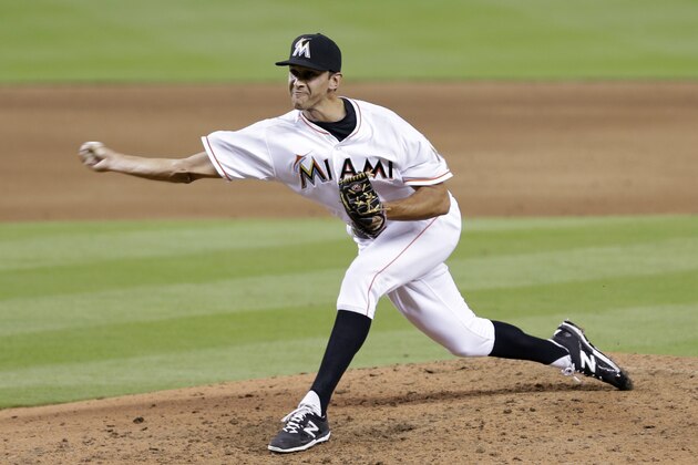 Miami Marlins relief pitcher Steve Cishek throws against the Washington Nationals during the ninth inning of a baseball game, Friday, April 24, 2015, in Miami. The Marlins won 3-2. (AP Photo/Alan Diaz) Miami Marlins relief pitcher Steve Cishek throws against the Washington Nationals during the ninth inning of a baseball game, Friday, April 24, 2015, in Miami. The Marlins won 3-2. (AP Photo/Alan Diaz)