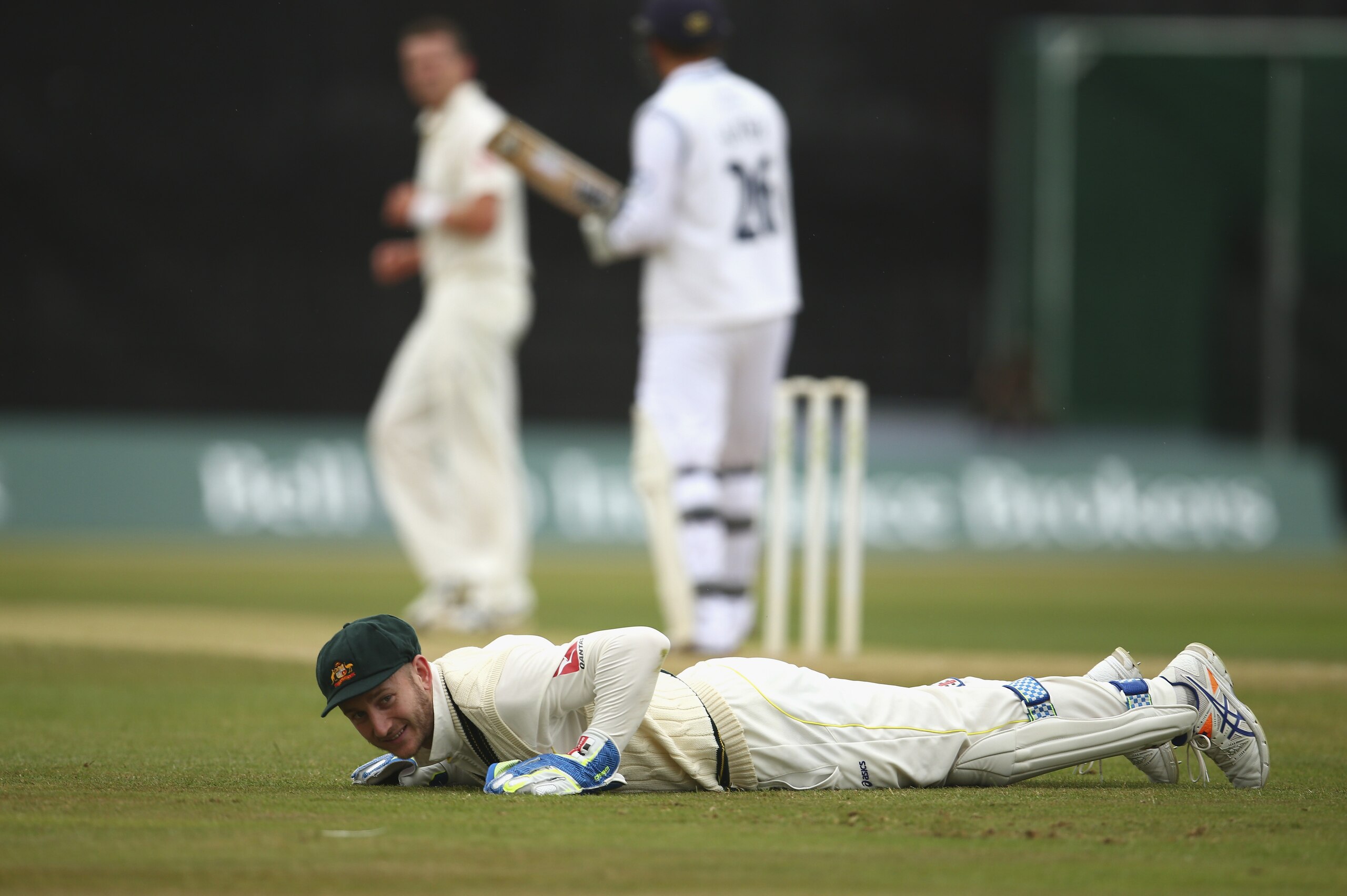 DERBY, ENGLAND - JULY 24:  Peter Nevill of Australia looks on during day two of the Tour Match between Derbyshire and Australia at The 3aaa County Ground on July 24, 2015 in Derby, England.  (Photo by Ryan Pierse/Getty Images)