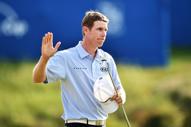 OAKVILLE, ON - JULY 25:  David Hearn of Canada reacts after finishing on the 18th green during round three of the RBC Canadian Open at Glen Abbey Golf Club on July 25, 2015 in Oakville, Canada.  (Photo by Minas Panagiotakis/Getty Images)