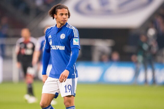 Leroy Sane of FC Schalke 04 during the Bundesliga match between Schalke 04 and Bayer 04 Leverkusen on March 21, 2015 at the Veltins Arena in Gelsenkirchen, Germany.(Photo by VI Images via Getty Images)