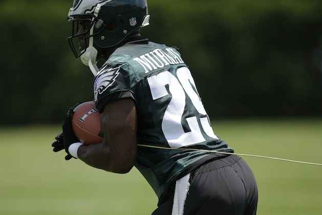 Philadelphia Eagles' DeMarco Murray in action during organized team activities at the NFL football team's practice facility, Tuesday, June 9, 2015, in Philadelphia. (AP Photo/Matt Slocum)