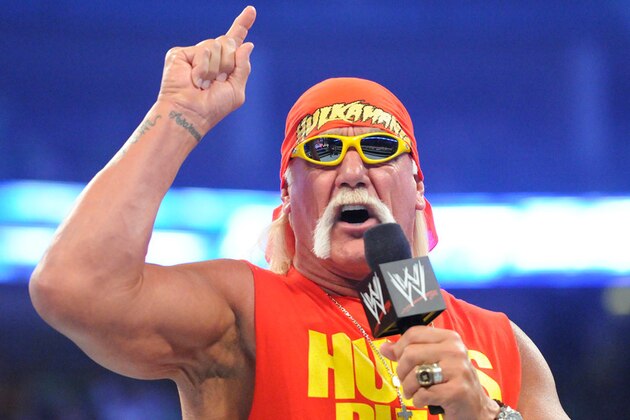 November 13, 2014; Oakland, CA, USA; WWE professional wrestler Hulk Hogan before the game between the Golden State Warriors and the Brooklyn Nets at Oracle Arena. The Warriors defeated the Nets 107-99. Mandatory Credit: Kyle Terada-USA TODAY Sports
