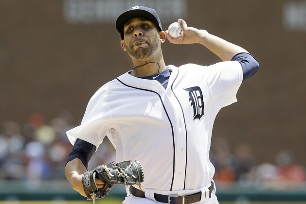 Detroit Tigers starting pitcher David Price throws during the first inning of a baseball game against the Chicago White Sox, Sunday, June 28, 2015, in Detroit. (AP Photo/Carlos Osorio)