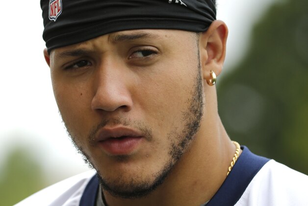 Denver Broncos rookie outside linebacker Shane Ray from Missouri talks following an OTA Monday, June 15, 2015, in Englewood, Colo. (AP Photo/Jack Dempsey)
