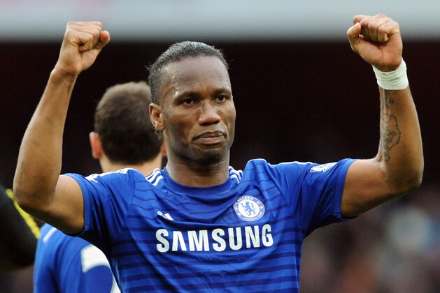 Chelsea's Didier Drogba during the English Premier League soccer match between Arsenal and Chelsea at the Emirates Stadium, London, England, Sunday, April 26, 2015. (AP Photo/Rui Vieira)