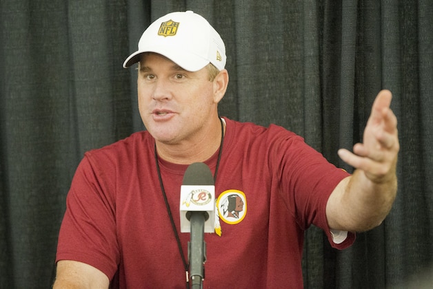 Washington Redskins head coach Jay Gruden speaks to members of the media following an NFL football organized team activity at Redskins Park, Wednesday, June 3, 2015, in Ashburn, Va. (AP Photo/Pablo Martinez Monsivais) Washington Redskins head coach Jay Gruden speaks to members of the media following an NFL football organized team activity at Redskins Park, Wednesday, June 3, 2015, in Ashburn, Va. (AP Photo/Pablo Martinez Monsivais)