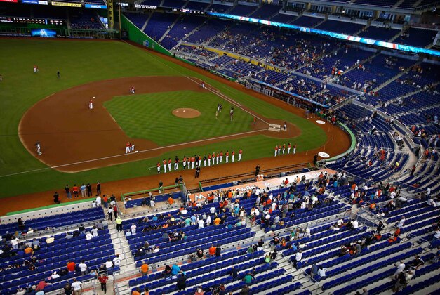 Sep 8, 2013; Miami, FL, USA;  A  general view of Marlins Park before the start of a game between the Washington Nationals and Miami Marlins.  Mandatory Credit: Robert Mayer-USA TODAY Sports