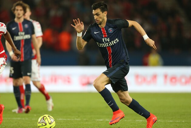 PARIS, FRANCE - MAY 23: Javier Pastore of PSG in action during the French Ligue 1 match between Paris Saint-Germain (PSG) and Stade de Reims at Parc des Princes stadium on May 23, 2015 in Paris, France. (Photo by Jean Catuffe/Getty Images)