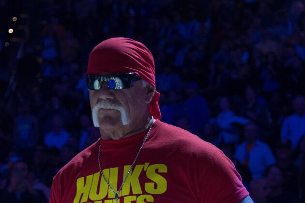 November 13, 2014; Oakland, CA, USA; WWE professional wrestler Hulk Hogan before the game between the Golden State Warriors and the Brooklyn Nets at Oracle Arena. The Warriors defeated the Nets 107-99. Mandatory Credit: Kyle Terada-USA TODAY Sports