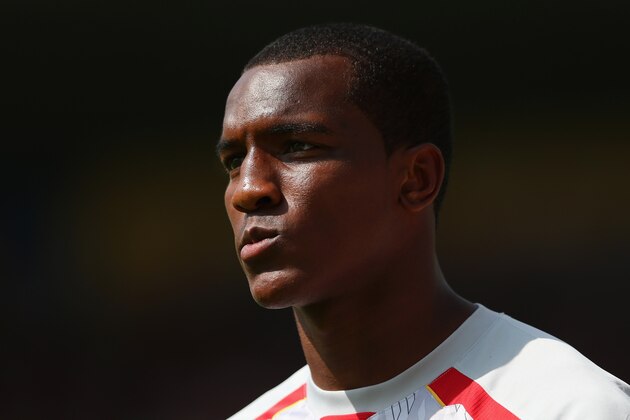 PRESTON, LANCASHIRE - JULY 13:  Andre Wisdom of Liverpool during the Pre Season Friendly match between Preston North End and Liverpool at Deepdale on July 13, 2013 in Preston, Lancashire.  (Photo by Alex Livesey/Getty Images)