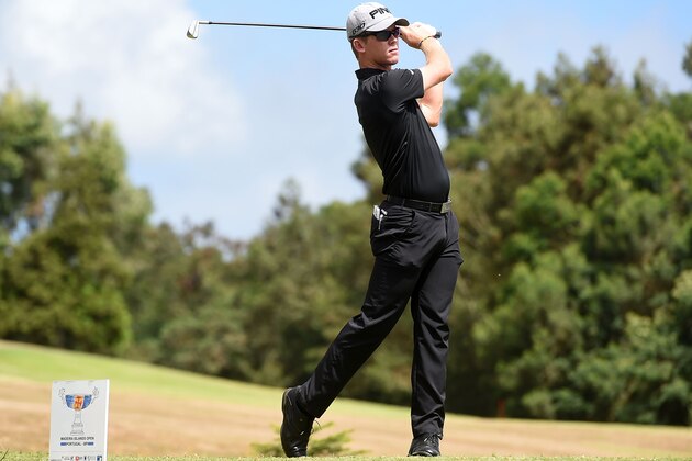 FUNCHAL, MADEIRA, PORTUGAL - AUGUST 01: Brandon Stone of South Africa tees off from the 3rd hole during day three of the Madeira Islands Open - Portugal - BPI at Club de Golf do Santo da Serra on August 1, 2015 in Funchal, Madeira, Portugal.  (Photo by Tom Dulat/Getty Images)