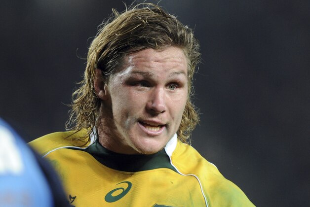 Australia’s captain Michael Hooper encourages his team against New Zealand in their international test Bledisloe Cup rugby match at Eden Park in Auckland, New Zealand, Saturday, Aug. 23 2014. (AP Photo/SNPA, Ross Setford) NEW ZEALAND OUT