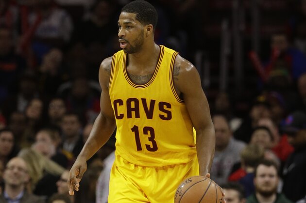 Cleveland Cavaliers' Tristan Thompson in action during an NBA basketball game against the Philadelphia 76ers, Monday, Jan. 5, 2015, in Philadelphia. (AP Photo/Matt Slocum)