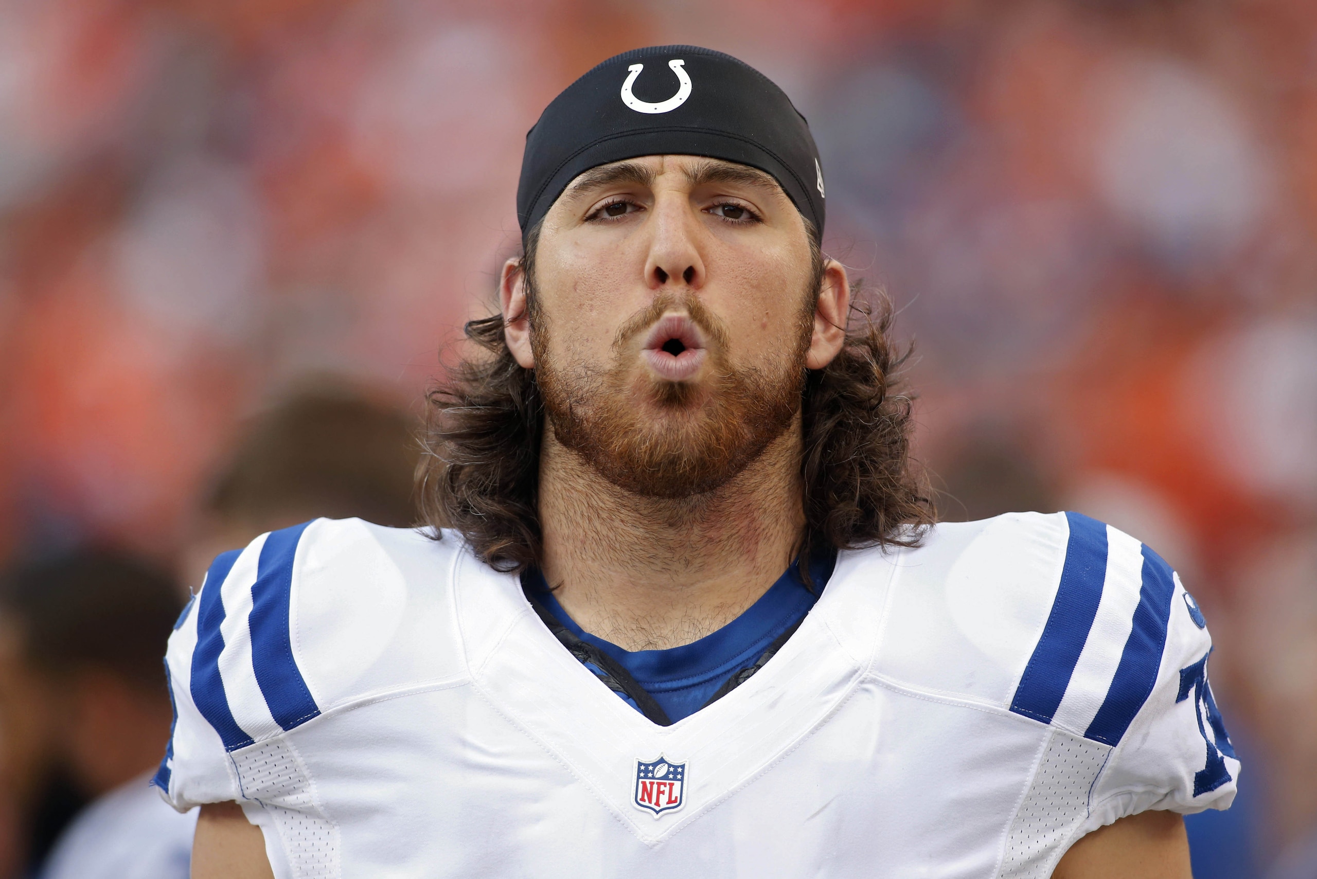 Sep 7, 2014; Denver, CO, USA; Indianapolis Colts tackle Anthony Castonzo (74) before the game against the Denver Broncos at Sports Authority Field at Mile High. Mandatory Credit: Chris Humphreys-USA TODAY Sports Sep 7, 2014; Denver, CO, USA; Indianapolis Colts tackle Anthony Castonzo (74) before the game against the Denver Broncos at Sports Authority Field at Mile High. Mandatory Credit: Chris Humphreys-USA TODAY Sports