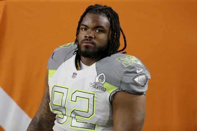 Team Carter's Dontari Poe #92 is seen against Team Irvin during the NFL Pro Bowl Game on Sunday, January 25, 2015 in Glendale, AZ. Team Irvin won the game (AP Photo/Gregory Payan)