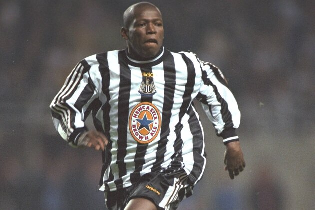 25 Sep 1997:  Faustino Asprilla of Newcastle United in action during an FA Carling Premiership match against Everton at St James'' Park in Newcastle, England. Newcastle won the match 1-0. \ Mandatory Credit: Stu  Forster/Allsport