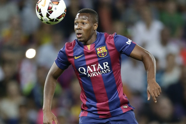 Adama Traore of FC Barcelona during the friendly match between Napoli and FC Barcelona at Stade de Geneve on august 6, 2014 in Geneva, Switzerland(Photo by VI Images via Getty Images)