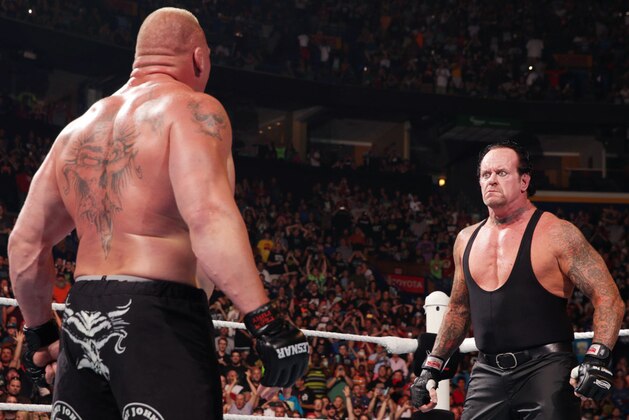 Brock Lesnar and Undertaker face off at Battleground.
