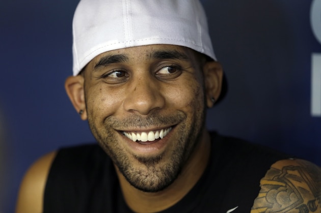 Detroit Tigers starting pitcher David Price speaks to the media before a baseball game against the Tampa Bay Rays Monday, July 27, 2015, in St. Petersburg, Fla.  Price is a former Rays pitcher. (AP Photo/Chris O'Meara)