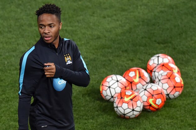 Manchester City midfielder Raheem Sterling warms up for a team training session during the International Champions Cup football tournament in Melbourne on July 23, 2015. AFP PHOTO / Paul CROCK -- IMAGE RESTRICTED TO EDITORIAL USE - STRICTLY NO COMMERCIAL USE        (Photo credit should read PAUL CROCK/AFP/Getty Images)