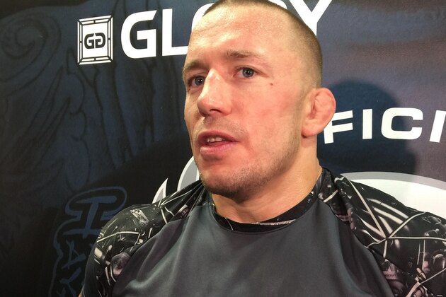 Georges St-Pierre arrives at the World Premiere of