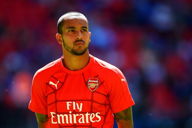 LONDON, ENGLAND - AUGUST 02:  Theo Walcott of Arsenal is seen prior to the FA Community Shield match between Chelsea and Arsenal at Wembley Stadium on August 2, 2015 in London, England.  (Photo by Mike Hewitt/Getty Images)