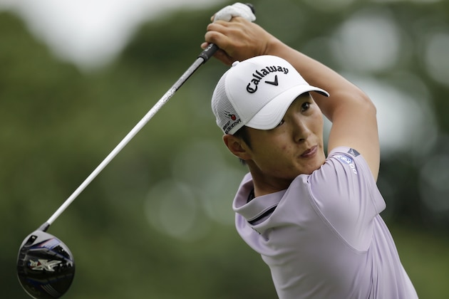 Danny Lee, from New Zealand, tees off on the 11th hole during the first round of the Bridgestone Invitational golf tournament at Firestone Country Club, Thursday, Aug. 6, 2015, in Akron, Ohio. (AP Photo/Tony Dejak)