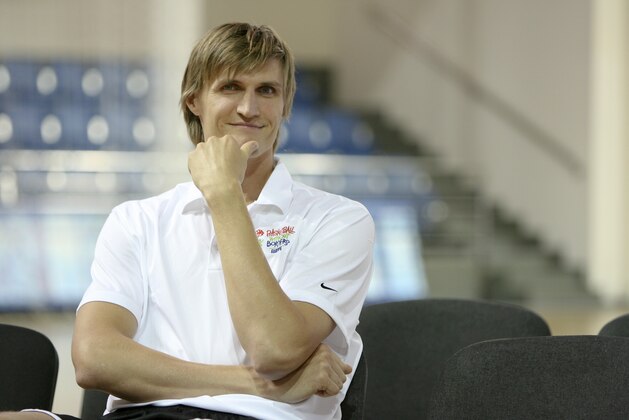 MOSCOW, RUSSIA - SEPTEMBER 13: Andrei Kirilenko of the Minnesota Timberwolves is assisting at the press conference starting the BWB Moscow camp on September 13, 2012 at Sport Complex Igrovoy in Moscow, Russia. NOTE TO USER: User expressly acknowledges and agrees that, by downloading and or using this photograph, User is consenting to the terms and conditions of the Getty Images License Agreement. Mandatory Copyright Notice: Copyright 2012 NBAE (Photo by Catherine Steenkeste/NBAE via Getty Images) MOSCOW, RUSSIA - SEPTEMBER 13: Andrei Kirilenko of the Minnesota Timberwolves is assisting at the press conference starting the BWB Moscow camp on September 13, 2012 at Sport Complex Igrovoy in Moscow, Russia. NOTE TO USER: User expressly acknowledges and agrees that, by downloading and or using this photograph, User is consenting to the terms and conditions of the Getty Images License Agreement. Mandatory Copyright Notice: Copyright 2012 NBAE (Photo by Catherine Steenkeste/NBAE via Getty Images)